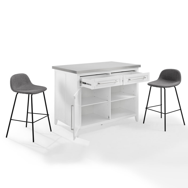 Crosley Metal Kitchen Island Set & Reviews Wayfair